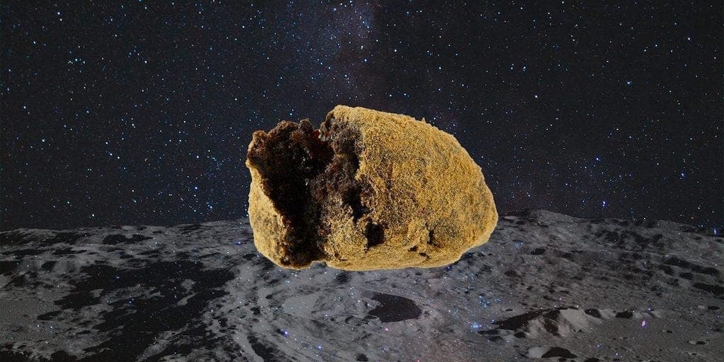 marijuana moon rocks with moon space as the background